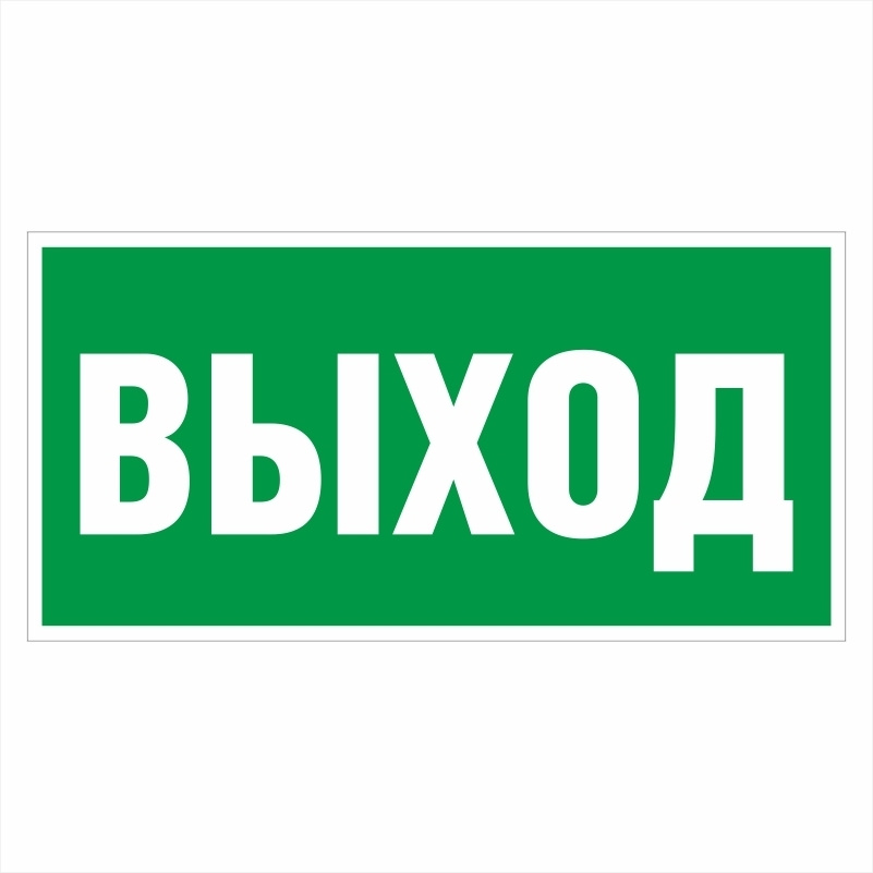 Знак-табличка E22 "Указатель Выхода" 200х100 мм из пластика толщиной 3 мм 1 шт ПолиЦентр #1