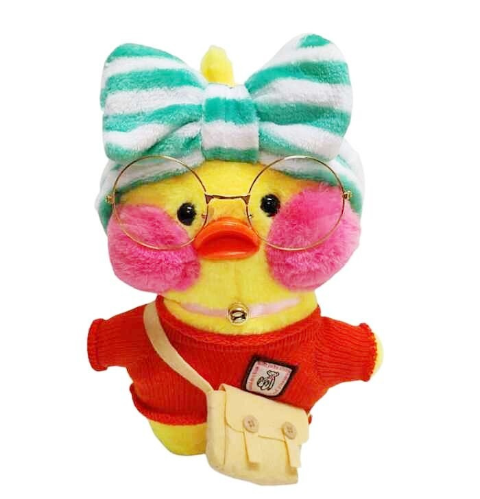 Утка мягкая игрушка / Плюшевая уточка lalafanfan duck / Утенок в очках ...