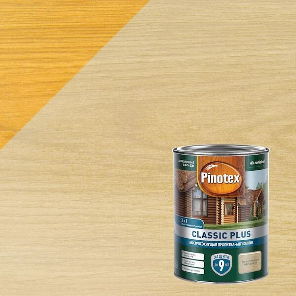 Pinotex Classic Plus (0,9 л Ель натуральная ) Пинотекс Классик Плюс Быстросохнущая пропитка-антисептик #1