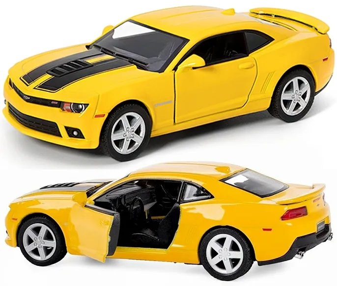 Металлическая машинка Kinsmart 1:38 2014 Chevrolet Camaro Шевроле Комаро с принтом 5383DFKT, инерционная #1