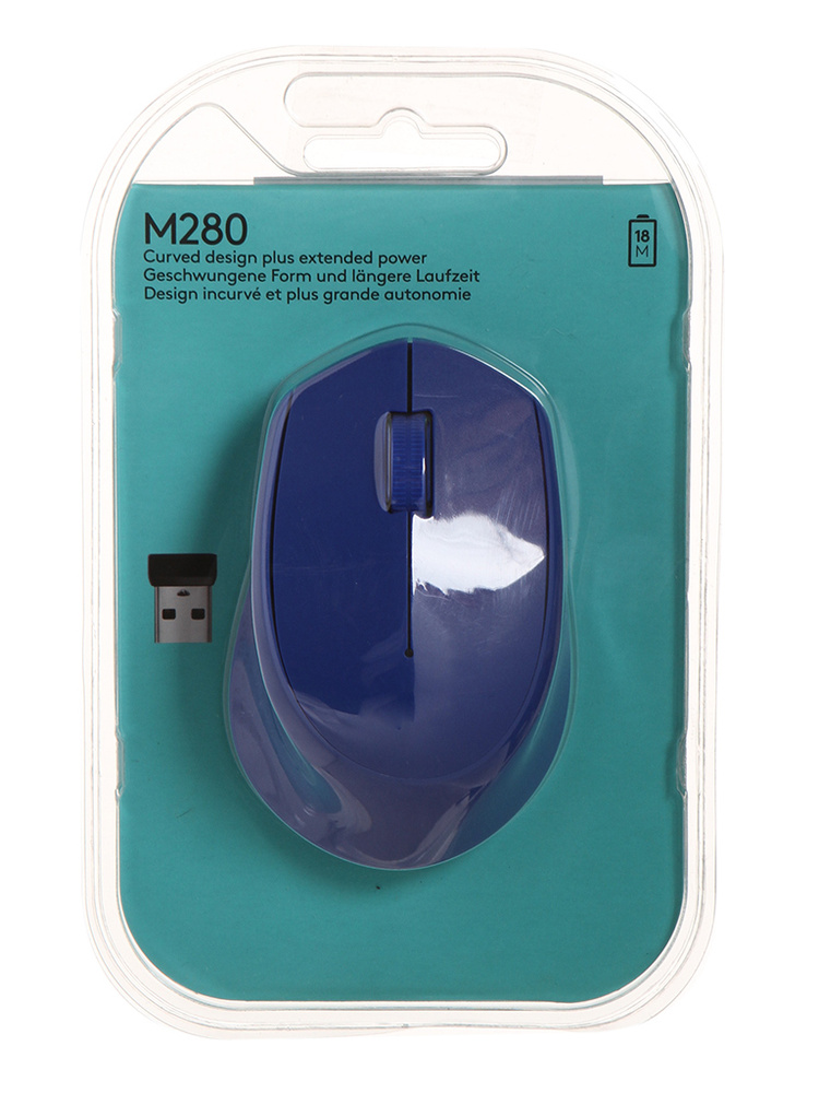 Мышь беспроводная Logitech M280 910-004290, синий - купить по выгодной ...