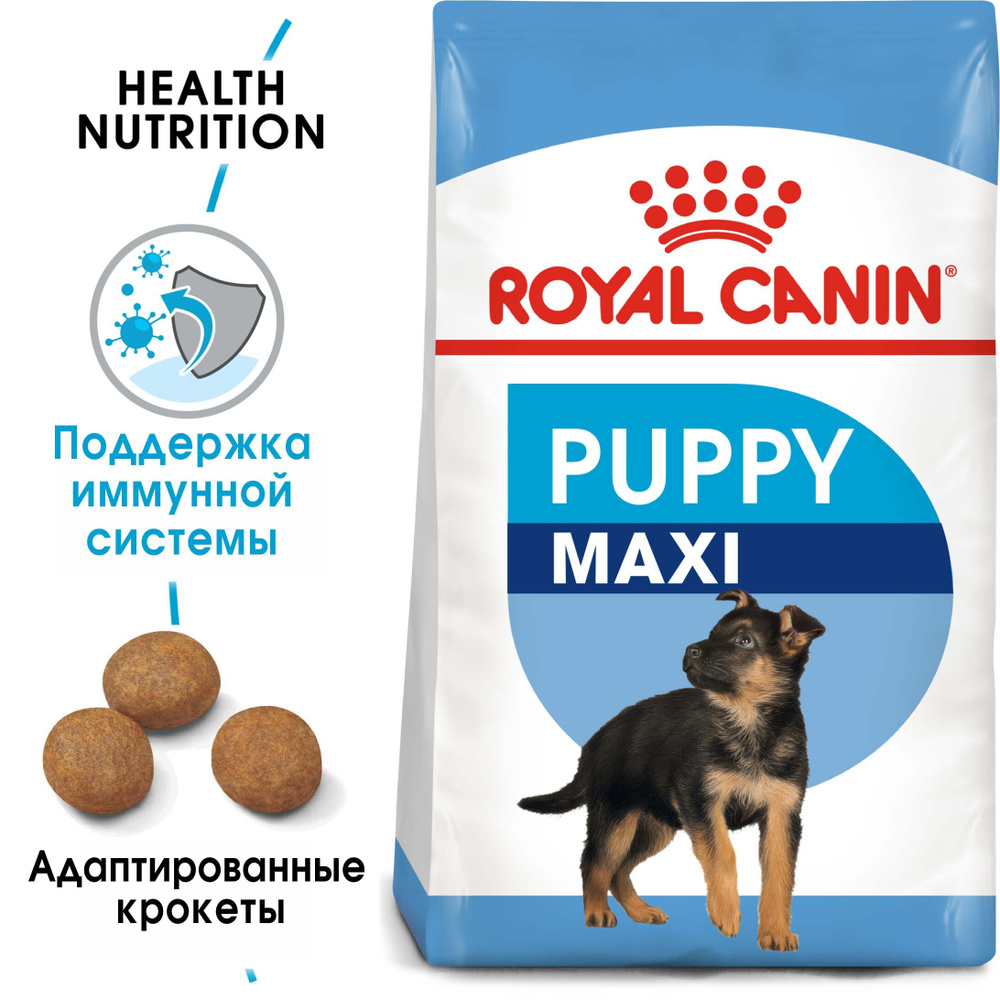 Royal Canin Maxi Puppy / Сухой корм Роял Канин Макси Паппи для Щенков  Крупных пород в возрасте от 2 до 15 месяцев, 15кг - купить с доставкой по  выгодным ценам в интернет-магазине OZON (1004231548)