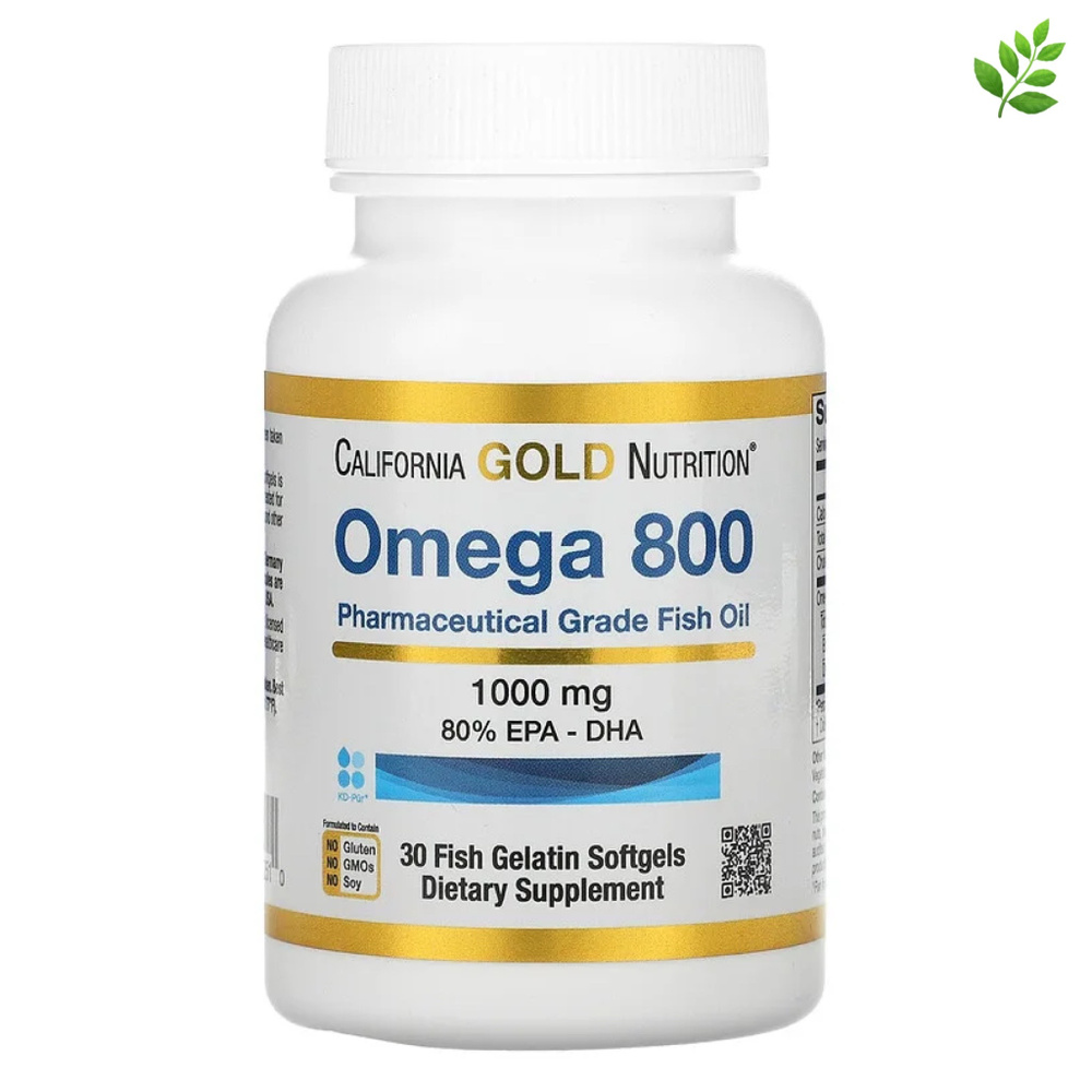 California Gold Nutrition, Omega 800,омега 800, рыбий жир фармацевтической степени чистоты, 80% ЭПК и #1