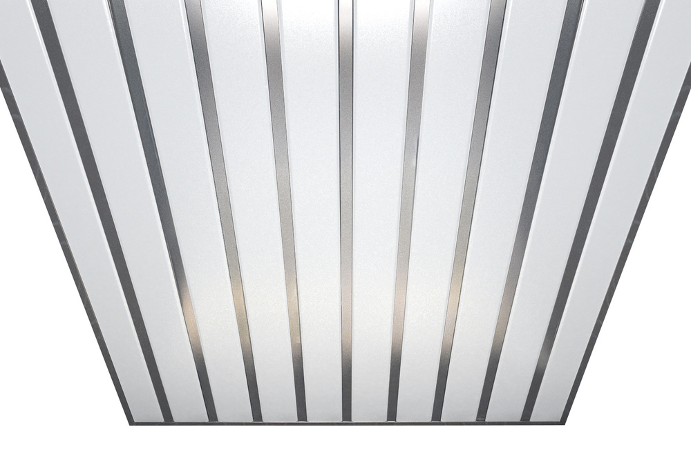 Комплект реечных потолков Mr.Tektum Classic 84R 2,0м х 2,0м Белый матовый/Серебристый металлик  #1