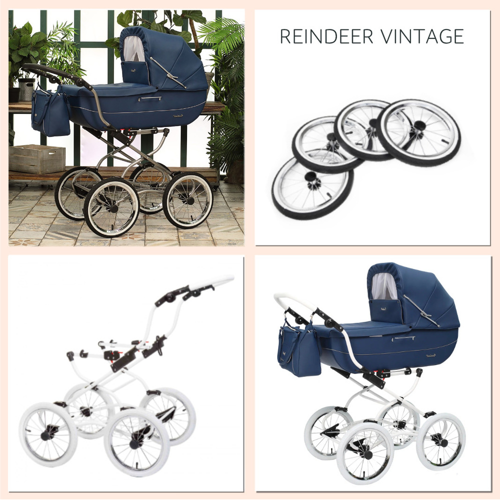 Коляска-люлька Reindeer Vintage, люлька на раме, цвет благородный синий ...