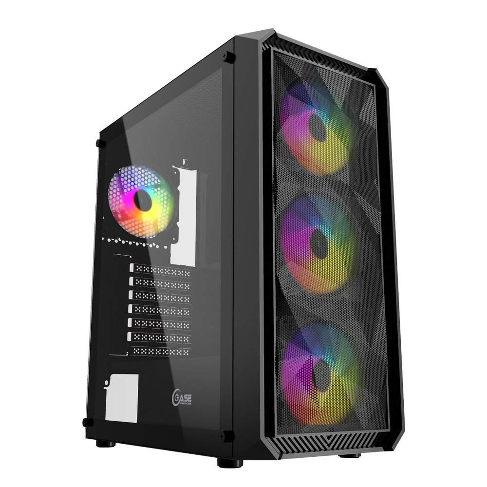 Как разобрать корпус powercase luminous tempered glass Корпус Powercase Mistral Edge, Tempered Glass, 4x 120mm 5-color fan, чёрный, ATX