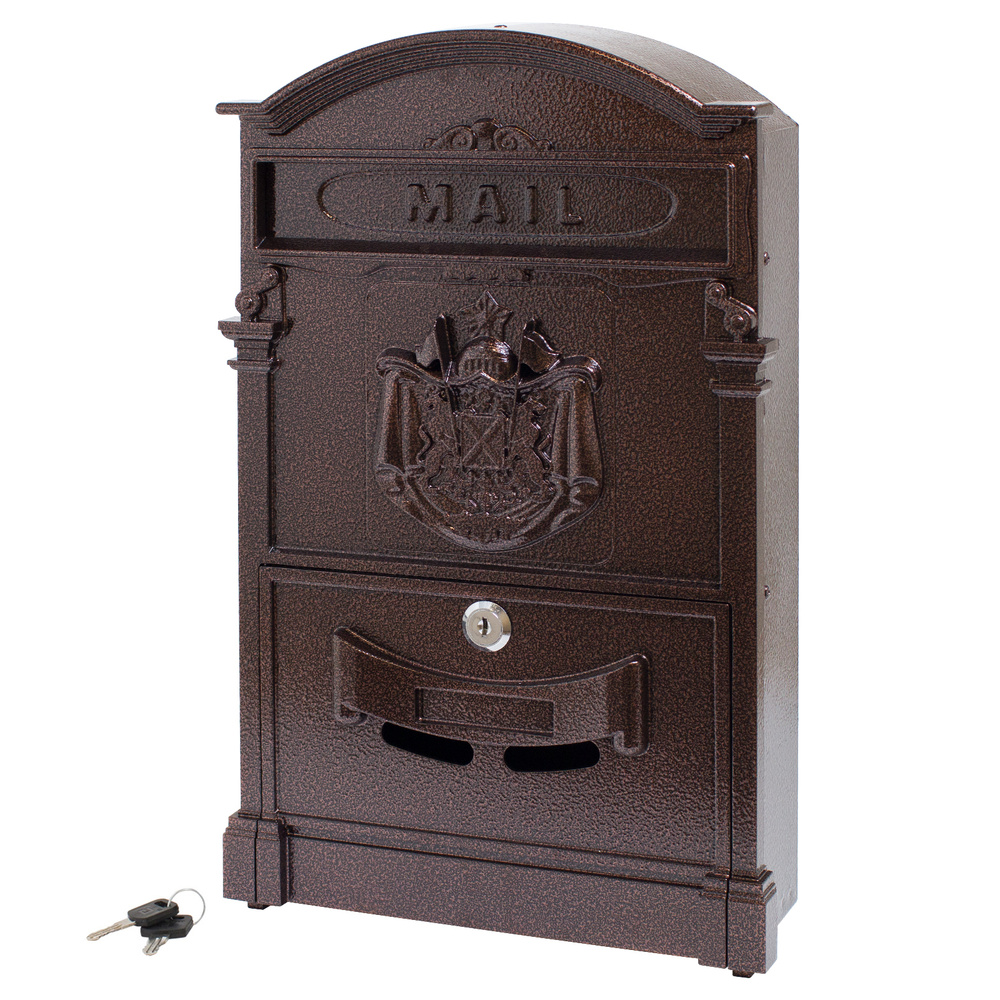Почтовый ящик с замком уличный металлический для дома АЛЛЮР №4010 медь  #1