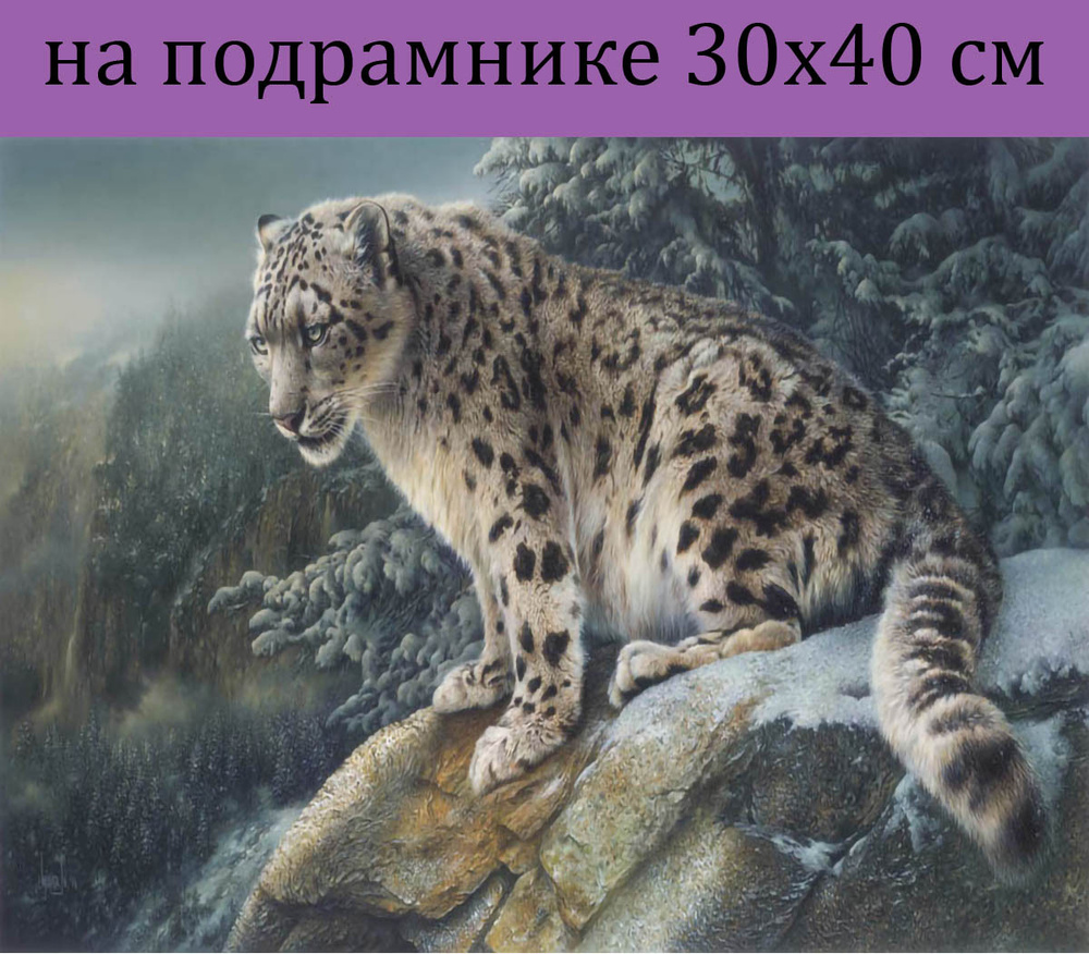 Алмазная мозаика на подрамнике 30х40, алмазная живопись, леопард, гепард, лев тигр пейзаж природа  #1