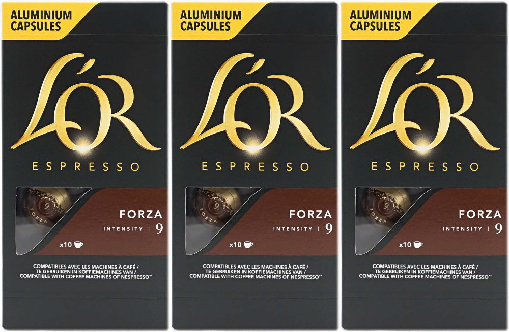 Кофе L'OR Espresso Forza молотый в капсулах 5,2 г 10 шт, комплект: 3 упаковки по 52 г  #1