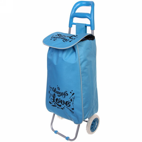 Тележка хозяйственная с сумкой (95*30*34см, колеса 16см,грузоподъемность до 30 кг) BF6007 синяя  #1