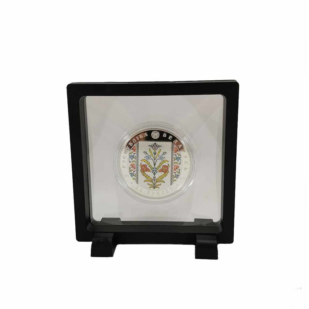 Мембранная футляр-рамка (размер 9*9см) для украшений и монет с прозрачной мембраной, с прямоугольными #1