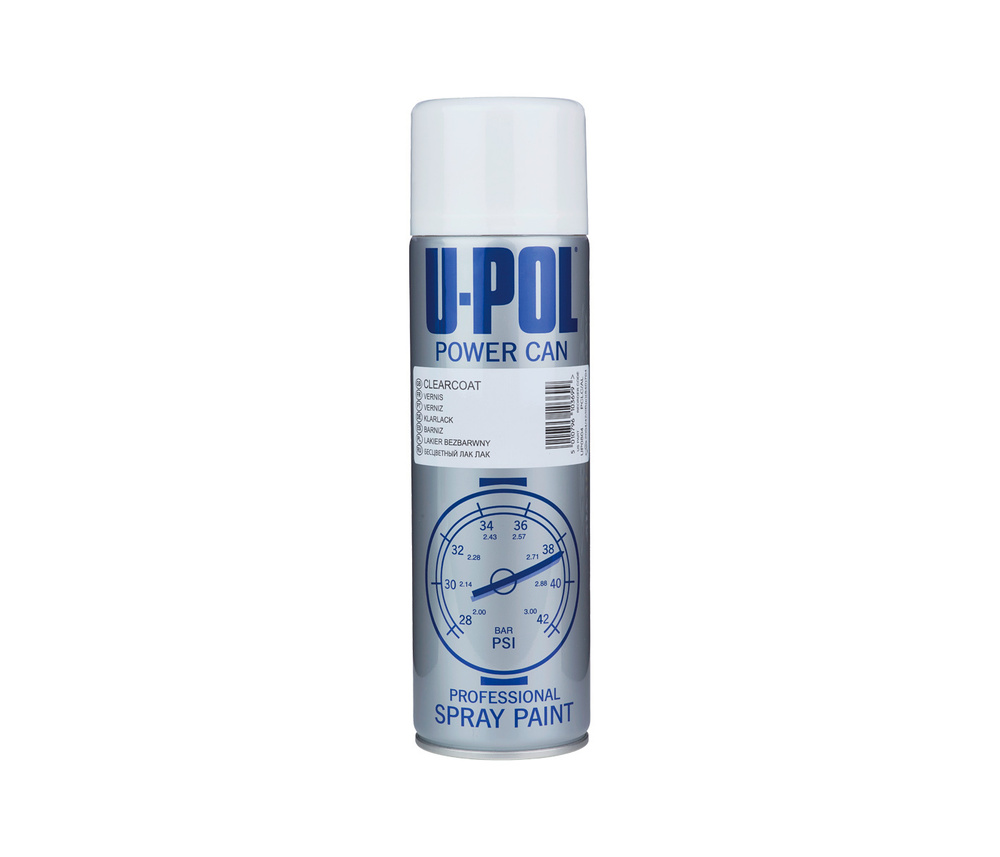 Лак автомобильный акриловый юпол с высоким глянцем U-POL Power Can  Clearcoat PCLC/AL аэрозоль 500 мл.