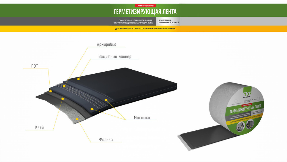 Герметизирующая лента для кровли Герметекс ЛМ Ф 100мм*10м, синий RAL 5005  #1