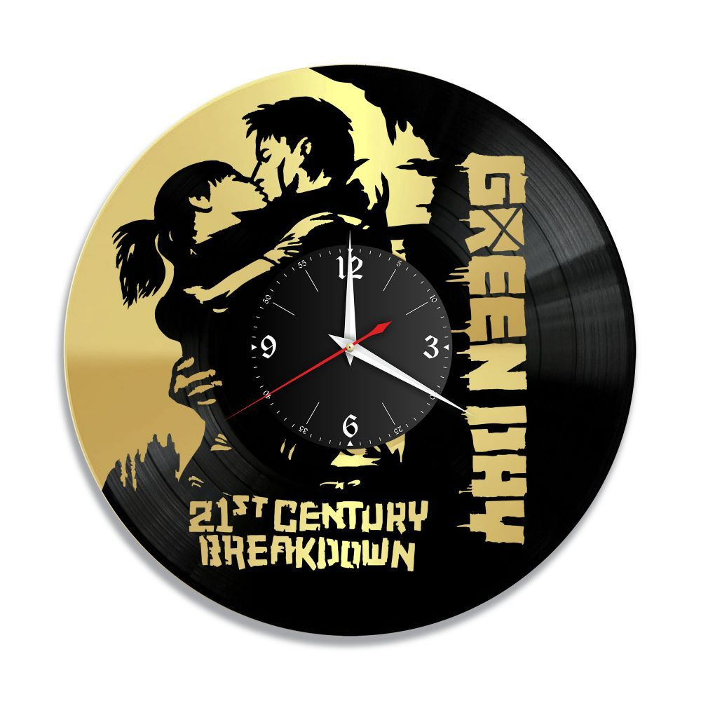 RedLaser Настенные часы "группа Green Day золото, из винила, №1", 30 см #1