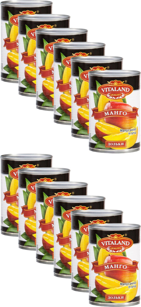 Манго Vitaland дольки в сиропе, комплект: 12 упаковок по 425 г #1
