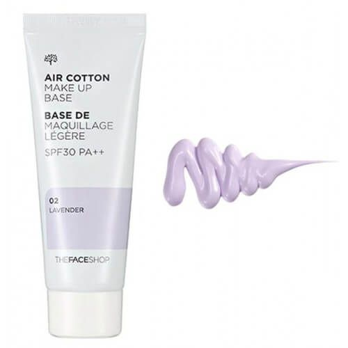 The Face Shop Основа фиолетовая под макияж с лавандой Air Cotton Make Up Base 02 Lavender 40 ml  #1