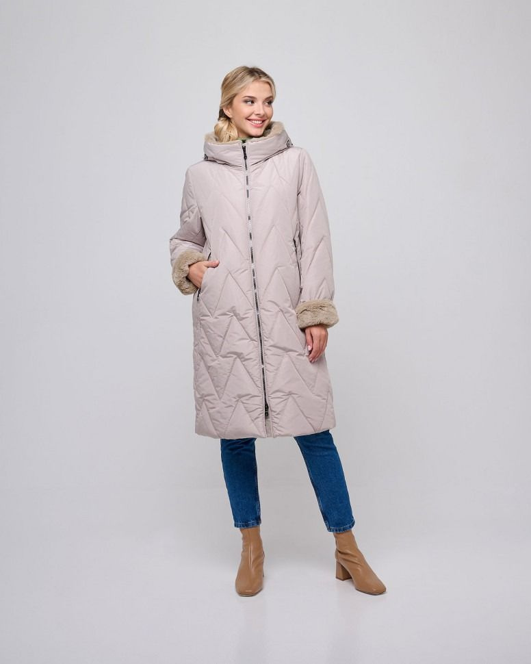 Пальто Dixi Coat, Зима, размер 62, цвет бежевый, Полиэстер - купить по ...