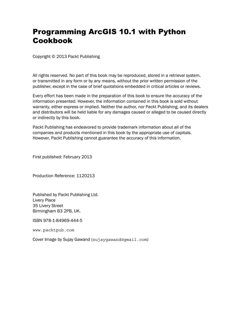 Programming Arcgis 10.1 with Python Cookbook #1