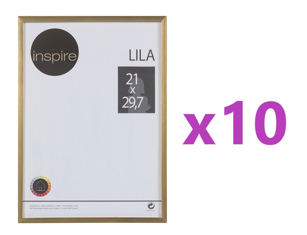 Рамка Inspire Lila 21х29.7 см цвет золото, 10 шт #1