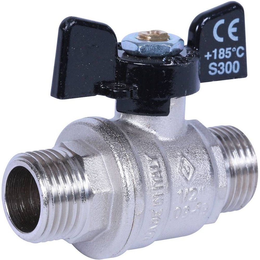 Кран шаровой ручка-бабочка BUGATTI Oregon 3270022 нар-нар резьба 1/2 ...