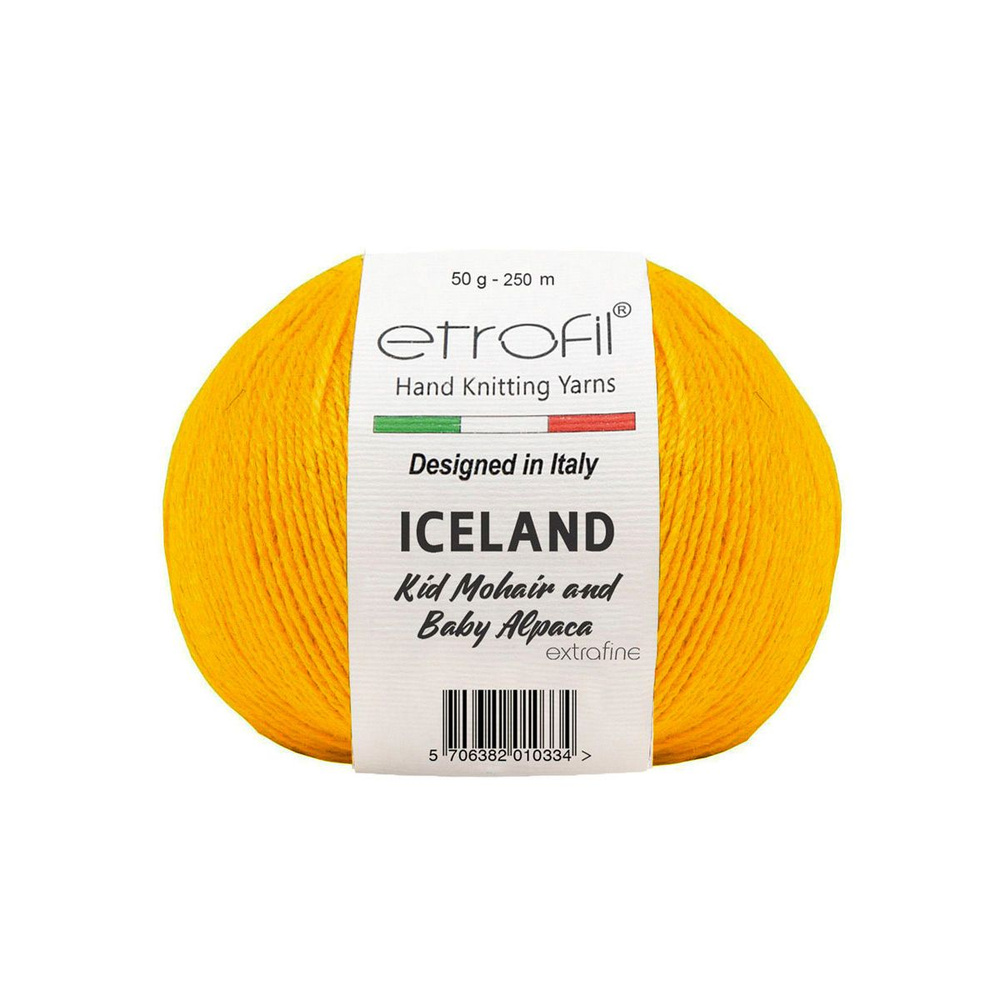 Пряжа Etrofil ICELAND Этрофил Айслэнд Кид мохер Беби Альпака, 70420 горчичный, 50 гр, 250 м, 3 шт/упак #1