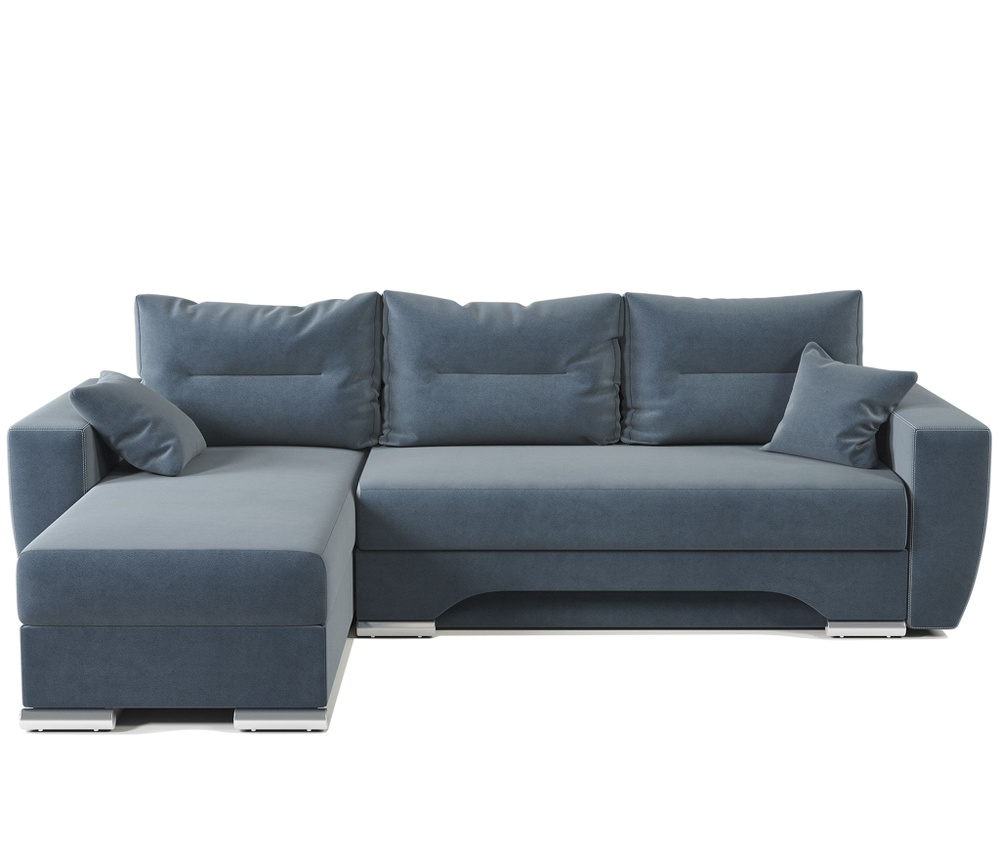 Угловой диван ЕвроШаг левый велюр Дрим океан - купить с доставкой по ...