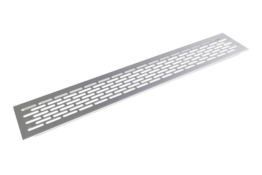 Решетка вентиляционная декоративная 480x60 мм алюминиевая, матовая серебристая, для встроенной техники, #1