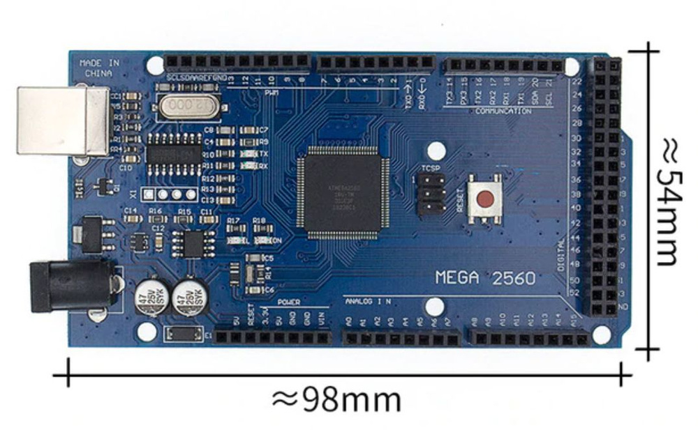 Контроллер плата Arduino Mega 2560 CH340G Type-B USB - купить с ...