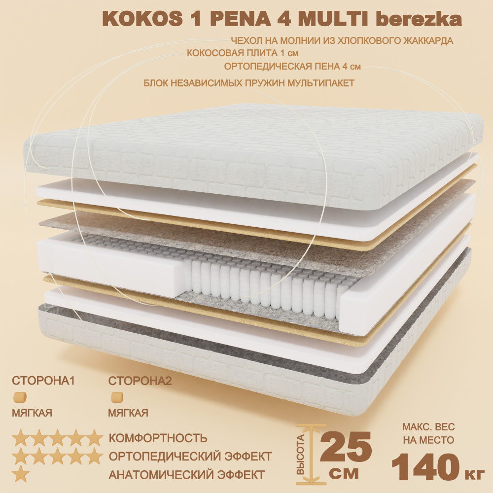 Матрас askona comfort hard независимый пружинный блок 80х200 см