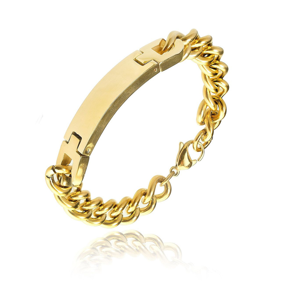 Браслет золотистый с пластинкой под гравировку SB186 - купить с ...