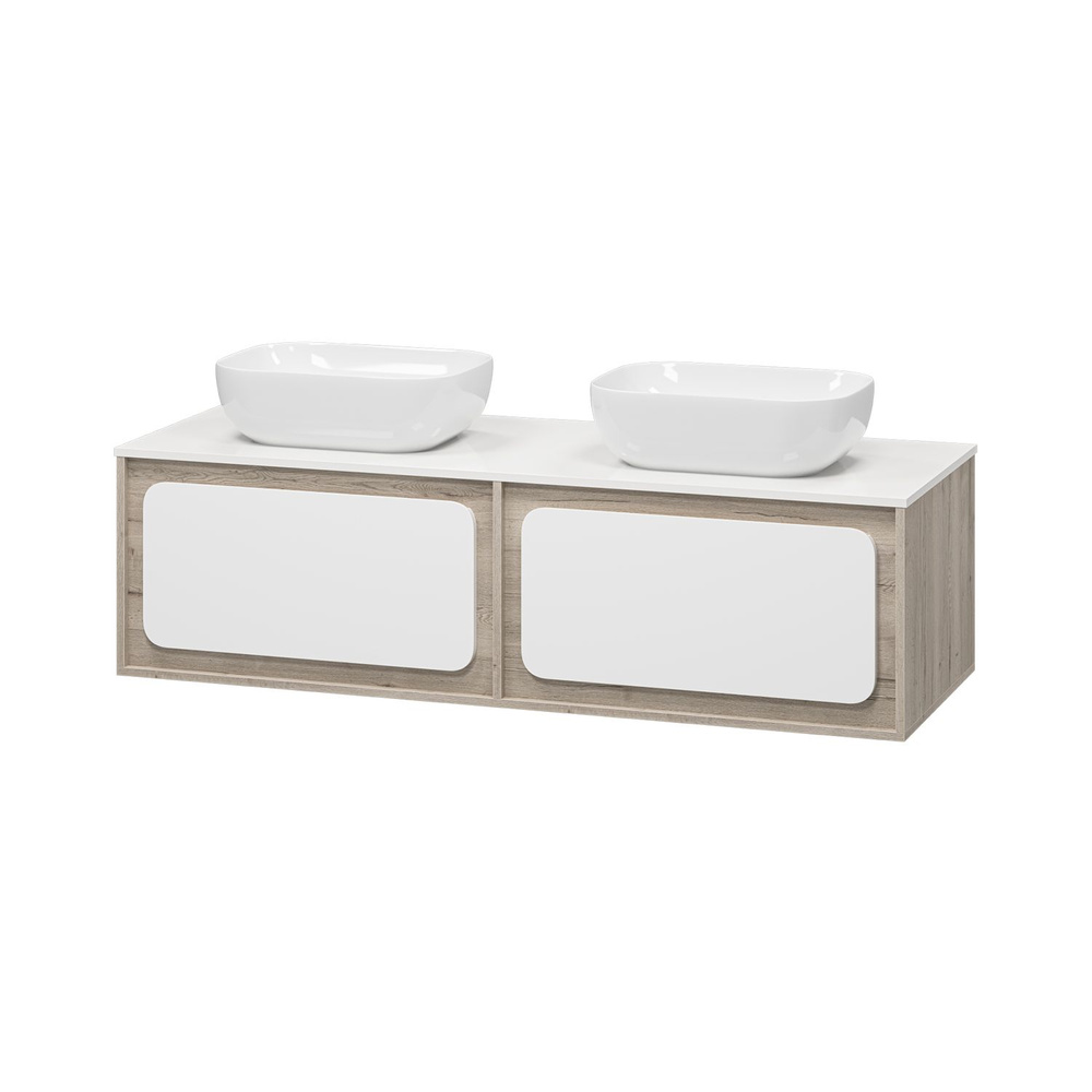 Тумба с раковиной Misty Дубль 150 с 2-мя раковинами - купить с ...