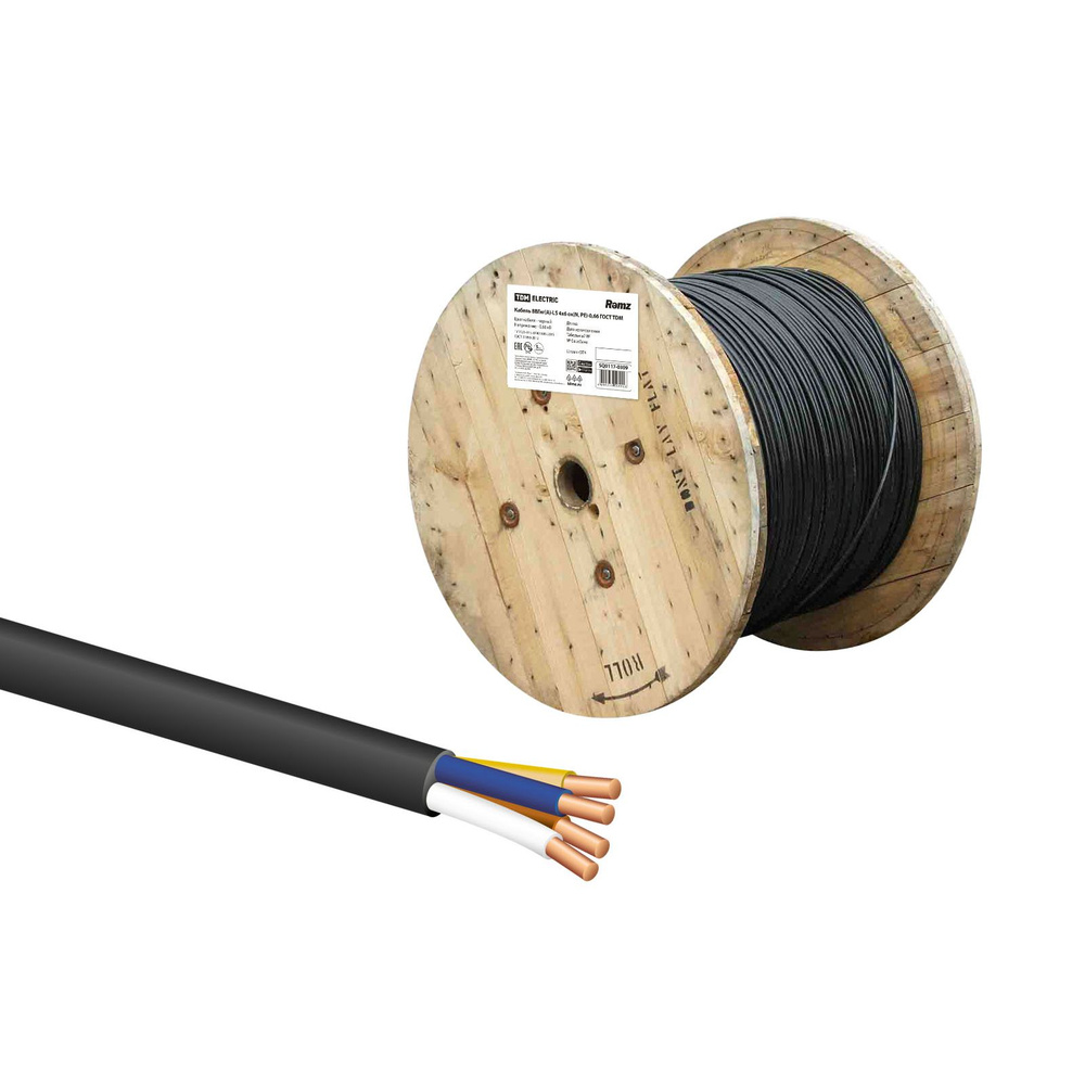 Силовой кабель, Кабель ВВГнг(А)-LS 4х6 ок(N, PE)-0,66 ГОСТ, TDM SQ01170309 (1 м.)  #1