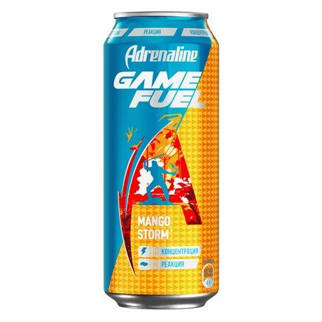 Напиток энергетический Adrenaline Game Fuel Манго, 449мл, 8 шт #1