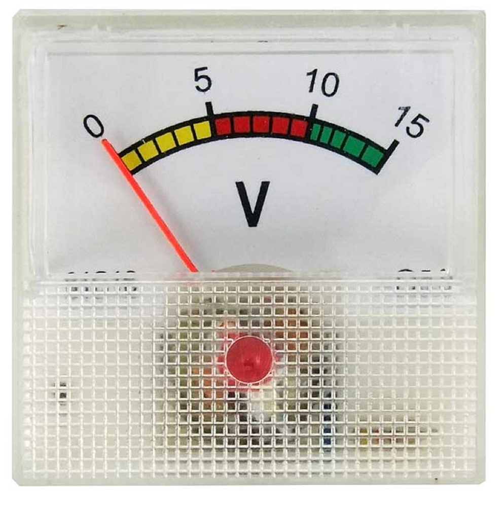 Вольтметр стрелочный DC 15V (40x40 мм, установочное 18x18мм) - купить с ...