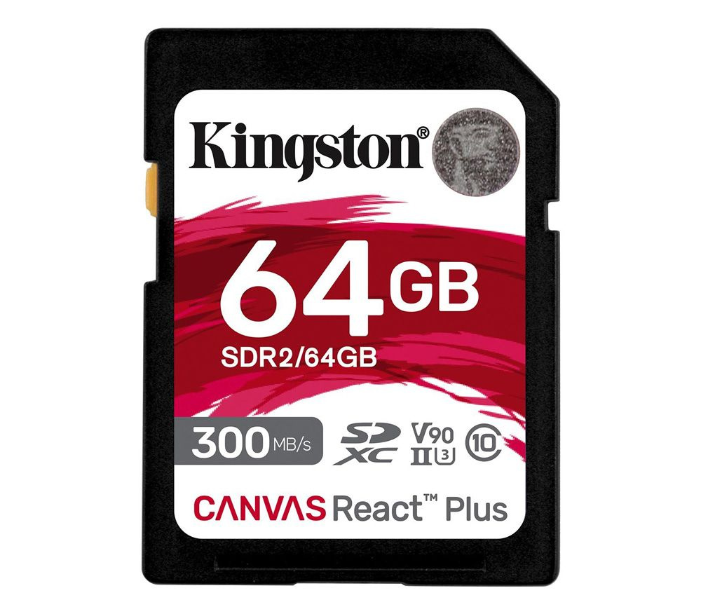 Kingston canvas react plus uhs ii. Kingston sdxc. canvas react sdhc.