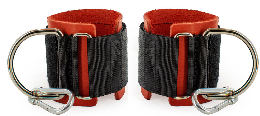 Манжеты силовые, напульсники на руку для тяги на тренажере, с карабином ...