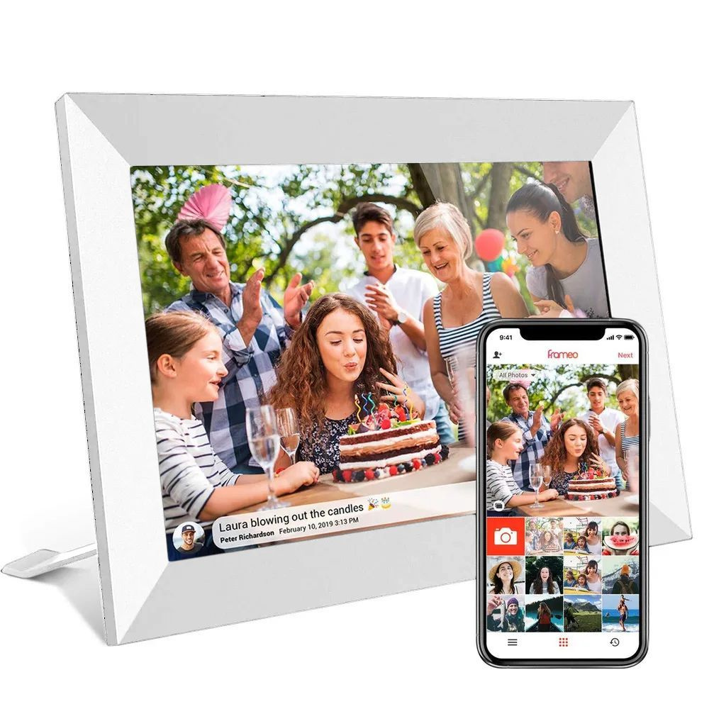 10,1-дюймовая цифровая фоторамка Smart WiFi сенсорным ЖК-экраном,  мгновенный обмен через приложение Frameo из любого места - купить по  выгодным ценам в интернет-магазине OZON (1503623482)