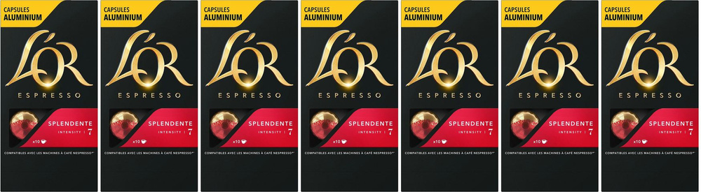 Кофе L'OR Espresso Splendente натуральный жареный молотый в капсулах 5,2 г х 10 шт, комплект: 7 упаковок #1