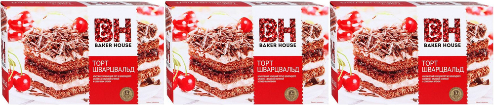 Торт Baker House Шварцвальд, комплект: 3 упаковки по 350 г #1