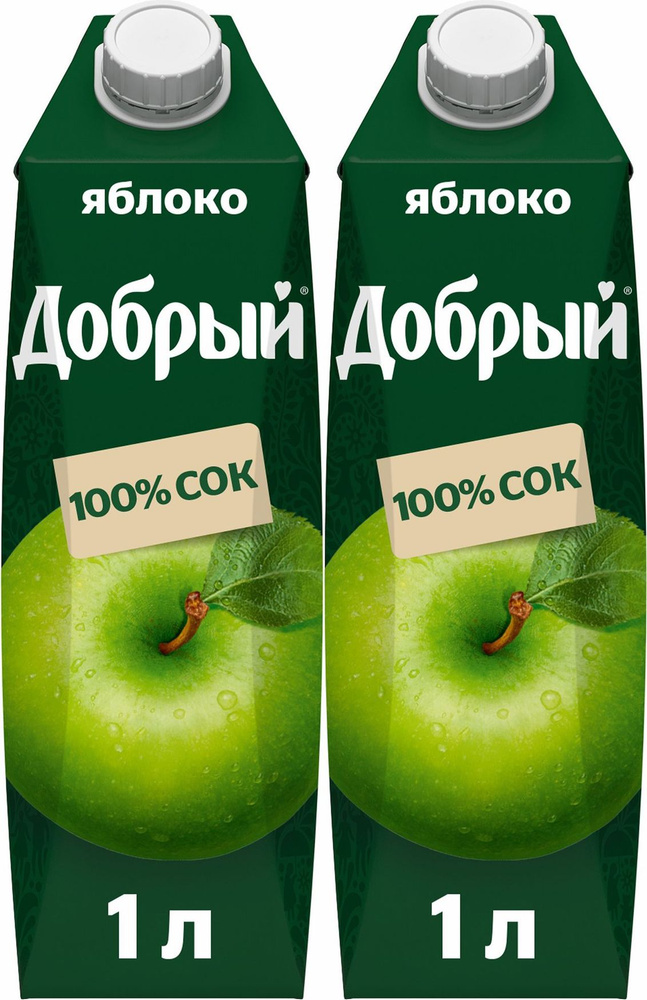Сок Добрый яблочный неосветленный, комплект: 2 упаковки по 1 л  #1
