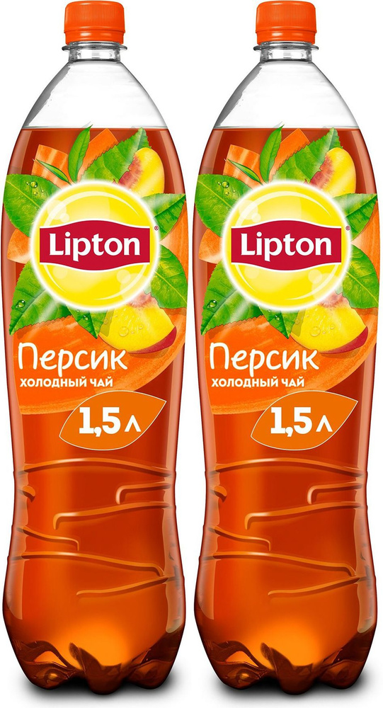 Холодный чай Lipton черный персик 1,5 л, комплект: 2 упаковки по 1.5 л  #1