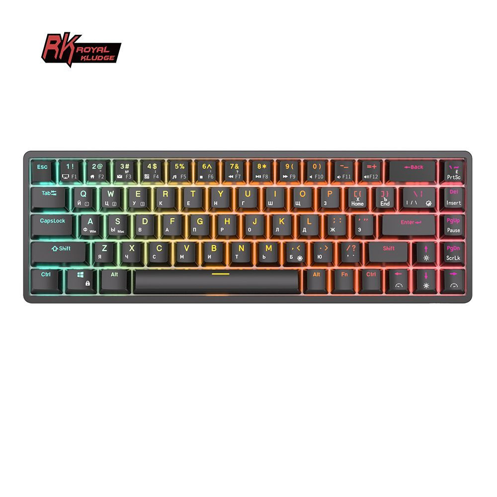 Механическая клавиатура Royal Kludge RKG 68 RGB Series купить по низкой  цене: отзывы, фото, характеристики в интернет-магазине Ozon (1260955769)