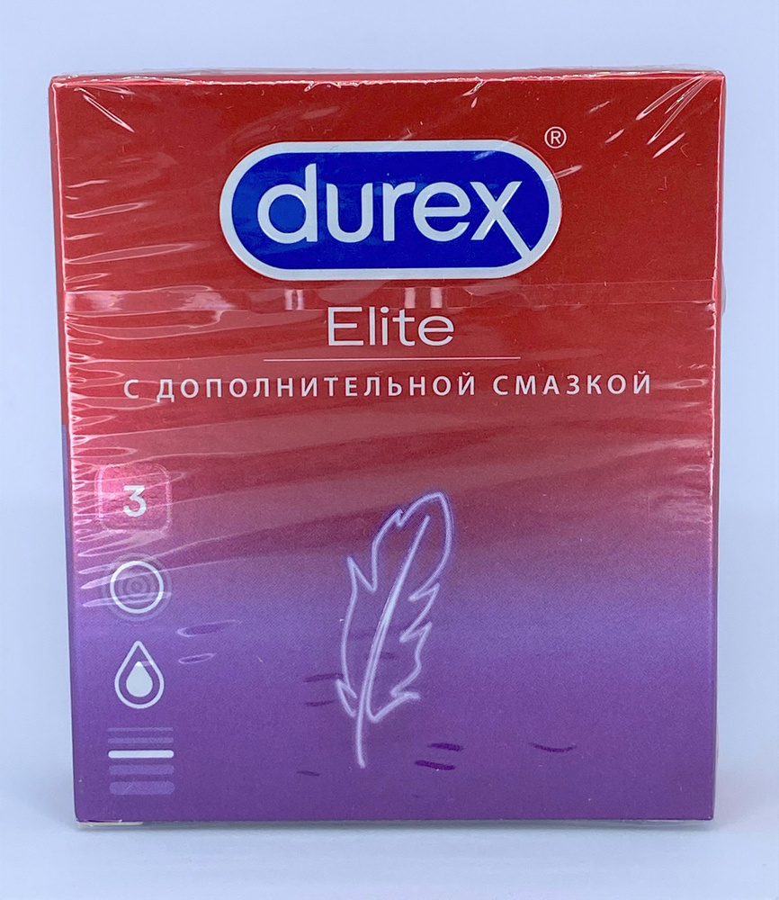 Durex Elite Презервативы сверхтонкие с дополнительной смазкой для большей  чувствительности, 3 шт.