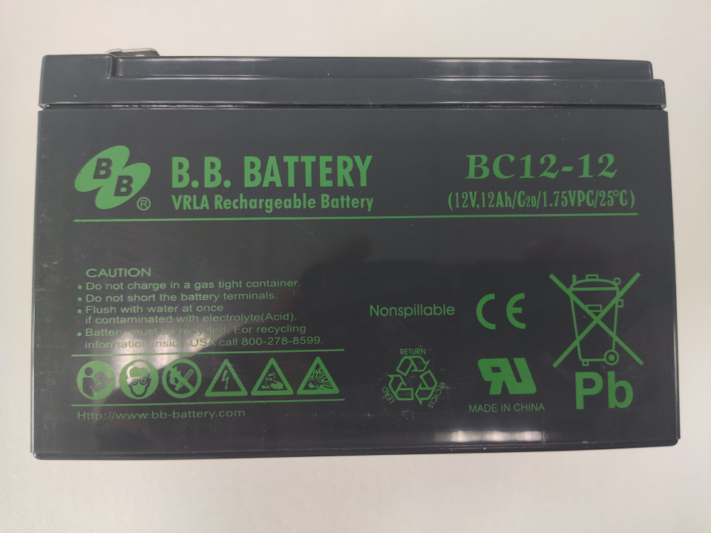 B.B. Battery VRLA Rechargeable Battery bc12-12 (12v.12ah/cz0/1.75VPC/25°C) nonspillable PB купить в Чите. FINEPOWER Standard 518b-ups.