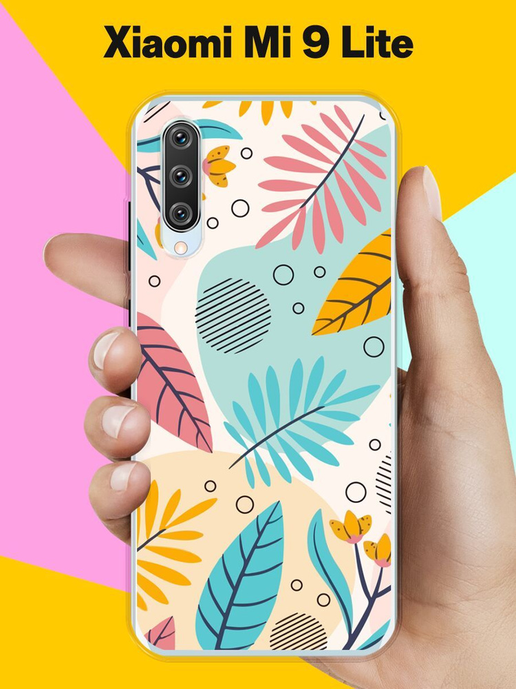 Силиконовый чехол на Xiaomi Mi 9 Lite Листья / для Сяоми Ми 9 Лайт ...