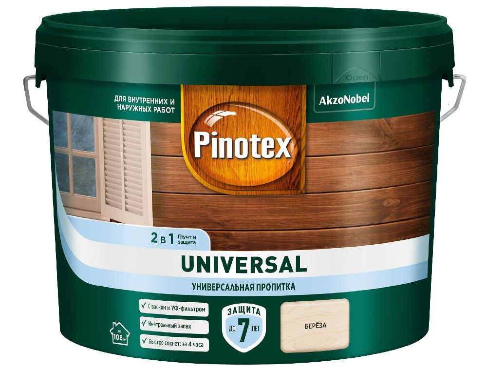 Pinotex Universal Универсальная пропитка 2 в 1 (9 л Береза ) #1