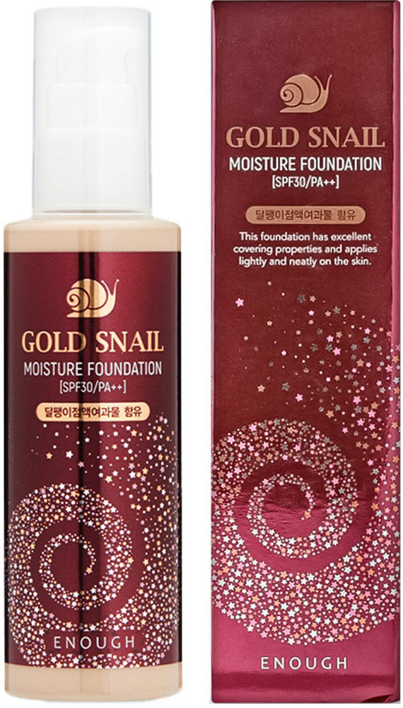 ENOUGH Тональный крем омолаживающий с муцином улитки Gold Snail ...