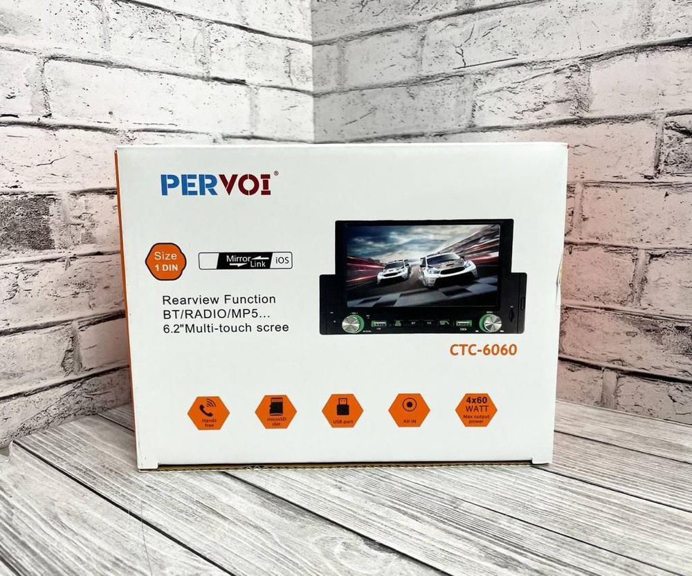 Автомагнитола с экраном/Bluetooth Магнитола Pervoi CTC-60601 DIN ...