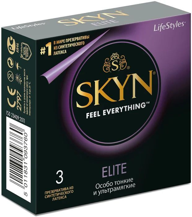 Презервативы ультратонкие безлатексные SKYN Elite, 3 шт #1