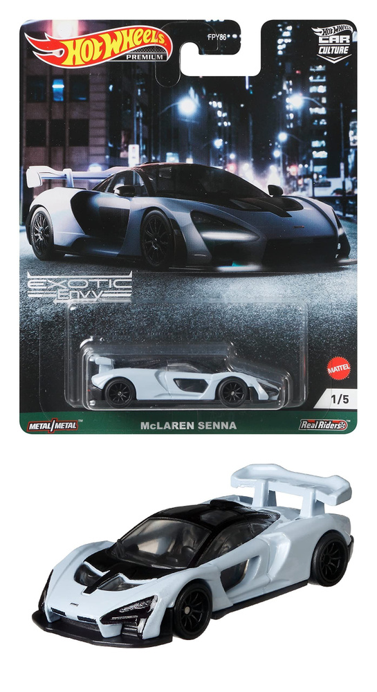 Машинка коллекционная Mattel Hot Wheels Premium Car Culture: FPY86 MCLAREN SENNA #1